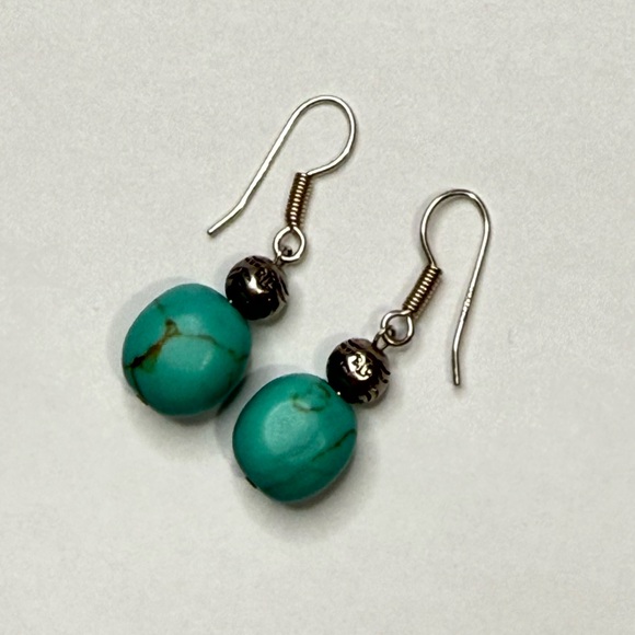 RALPH LAUREN 925 SILVER EARRINGS WITH RL BEADS/TURQUOISE STONE + PINKY RING 925 - Picture 8 of 10